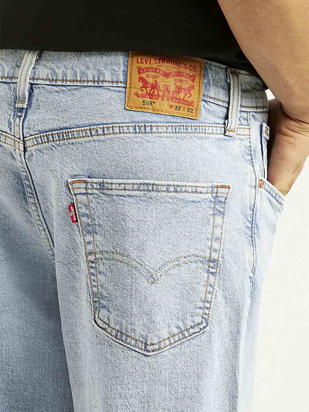 Men's 568 Light Indigo Loose Fit Mid Rise Jeans - Image 5