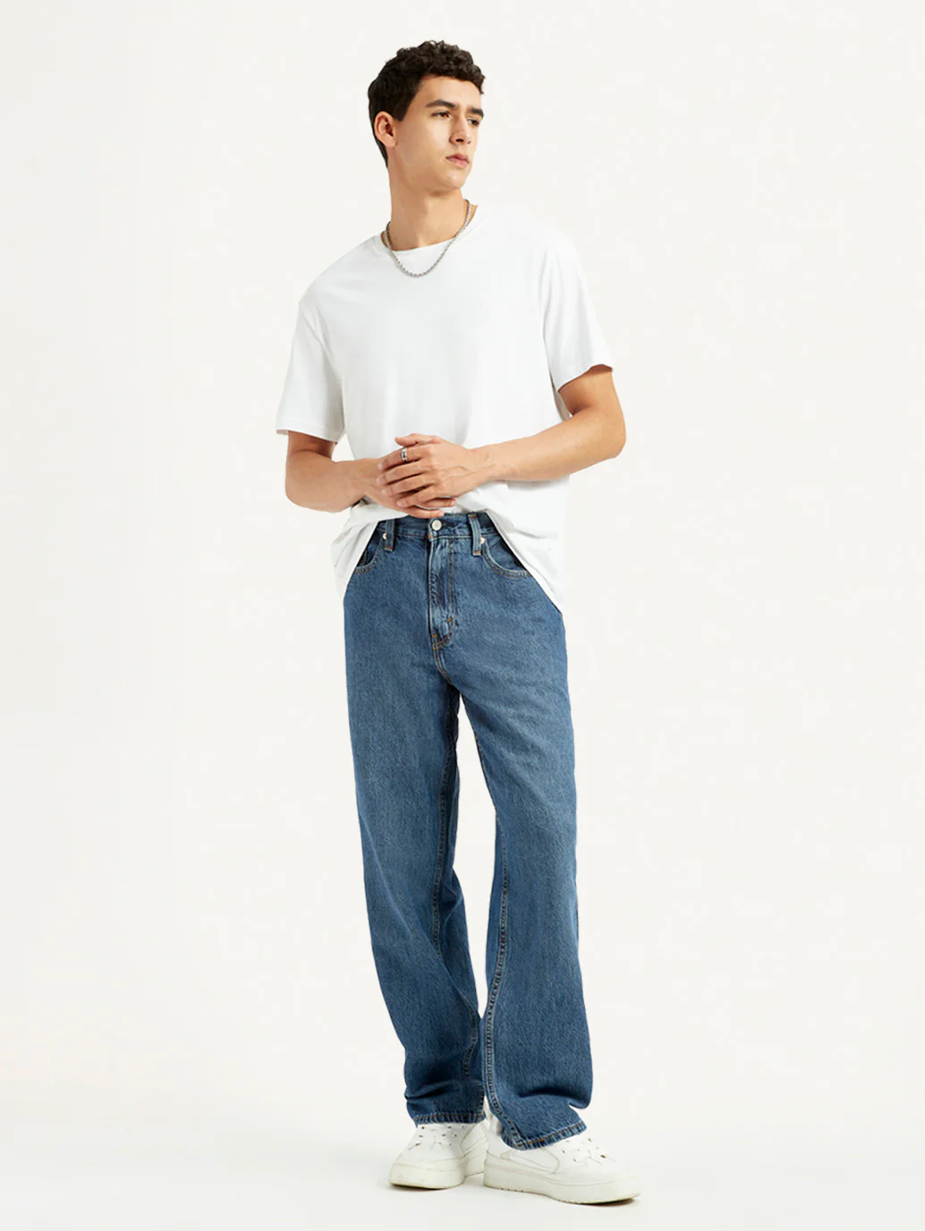 Men's 568 Med Indigo Loose Fit Mid Rise Jeans