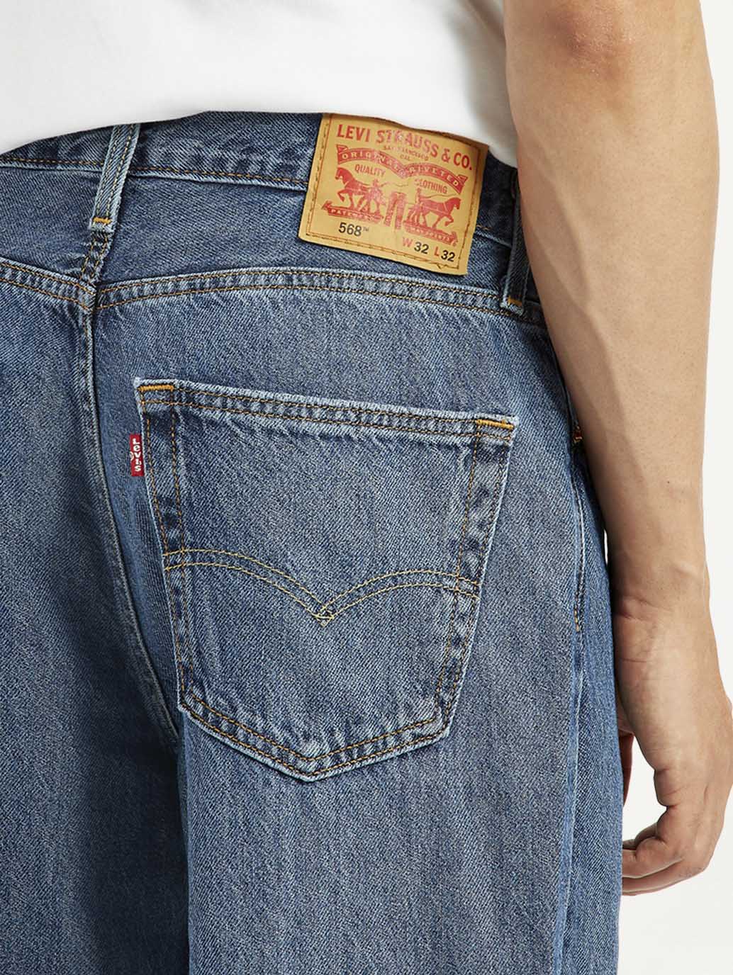 Men's 568 Med Indigo Loose Fit Mid Rise Jeans - Image 5