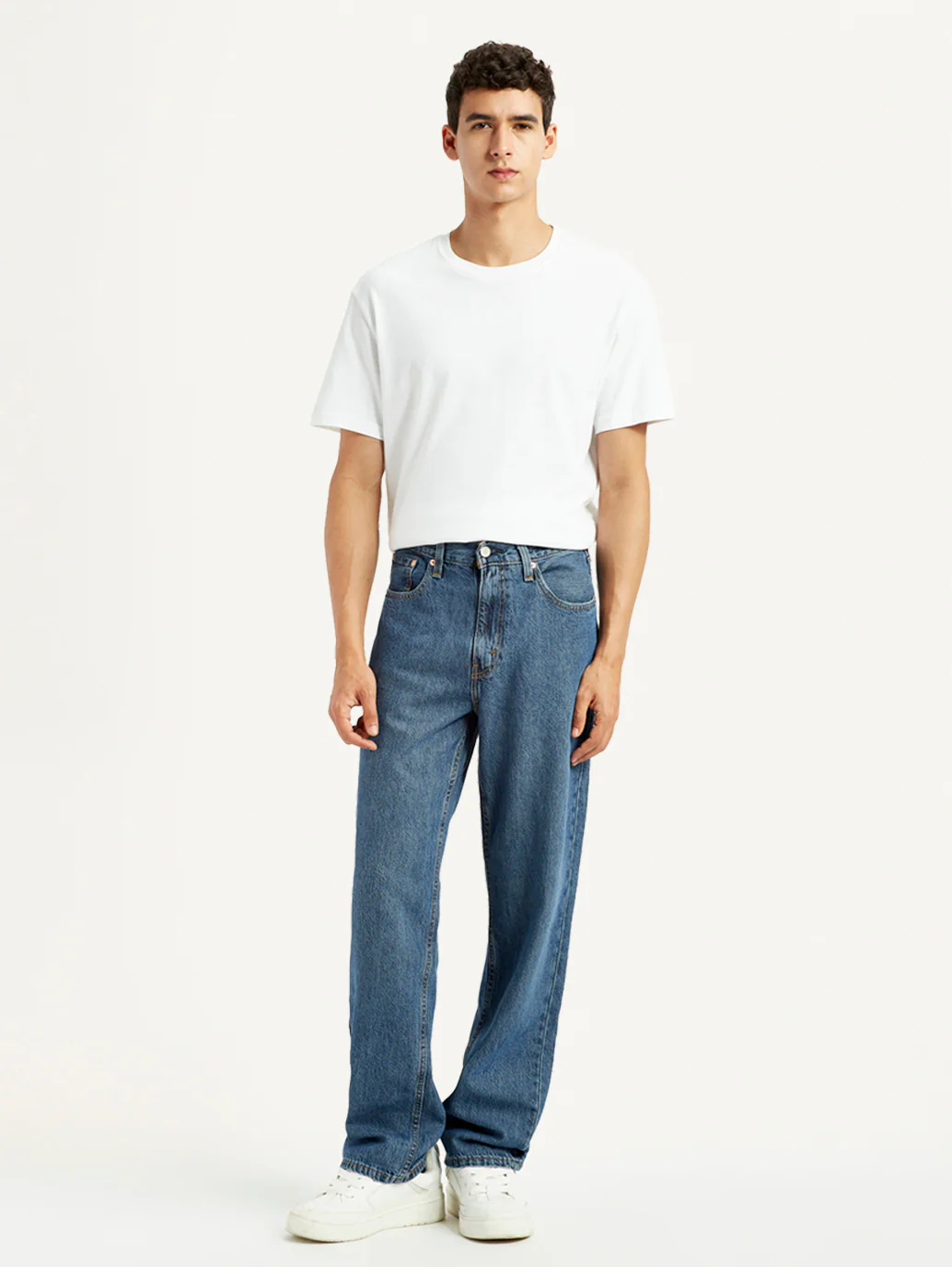 Men's 568 Med Indigo Loose Fit Mid Rise Jeans - Image 7