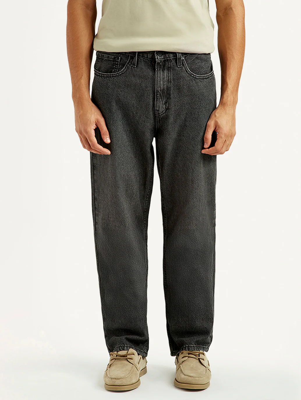 Men's 568 Black Loose Fit Mid Rise Jeans - Image 2
