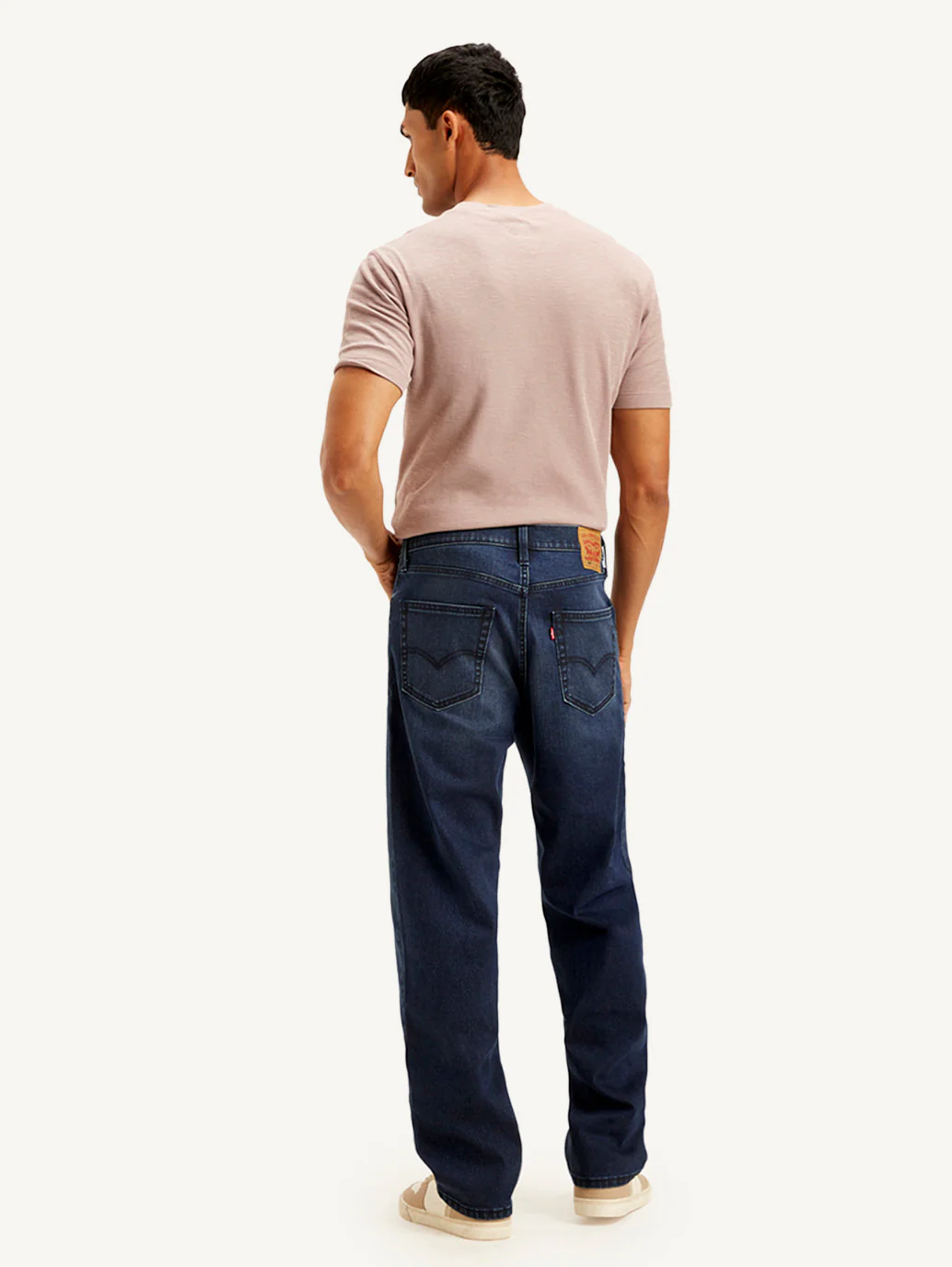 Men's 568 Navy Blue Loose Fit Mid Rise Jeans - Image 5