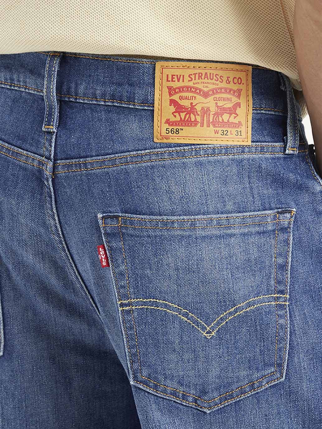 Men's 568 Blue Loose Fit Mid Rise Jeans - Image 3