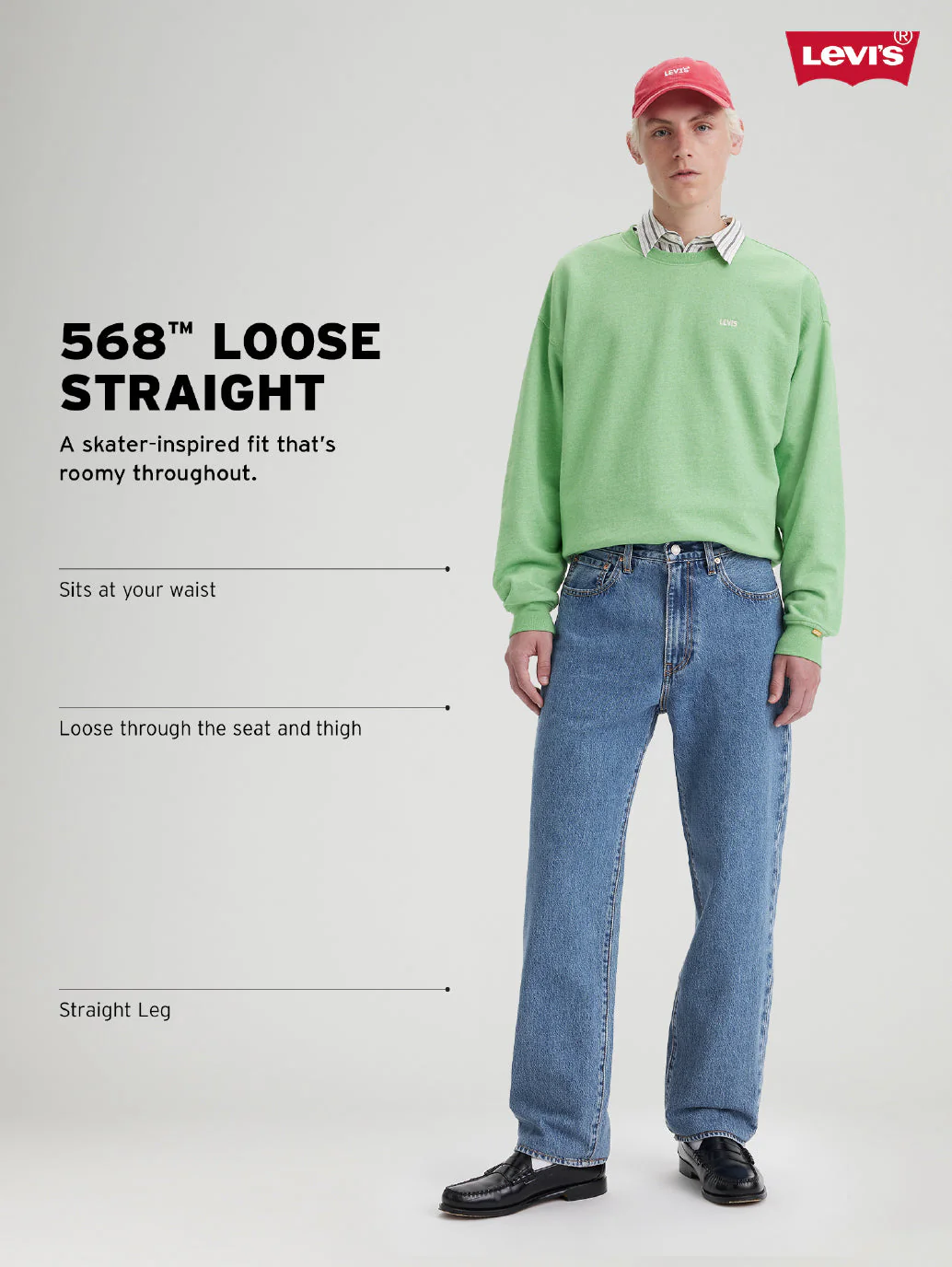 Men's 568 Blue Loose Fit Mid Rise Jeans - Image 4