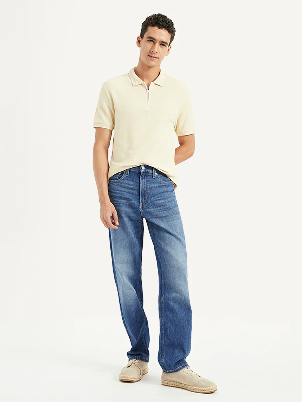 Men's 568 Blue Loose Fit Mid Rise Jeans - Image 6