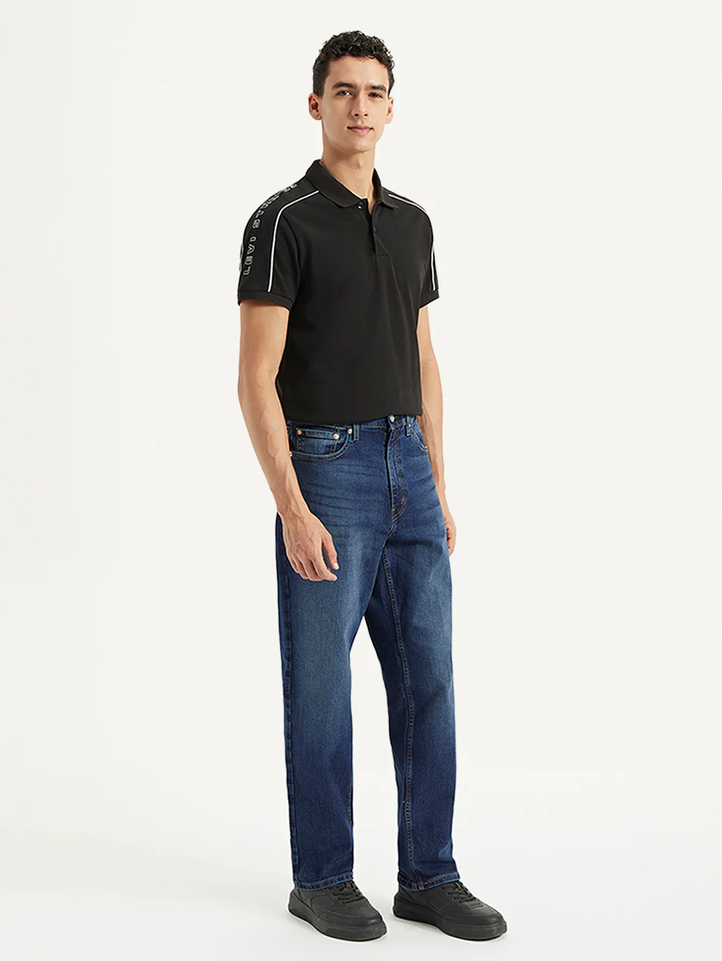 Men's 568 Blue Loose Fit Mid Rise Jeans - Image 7