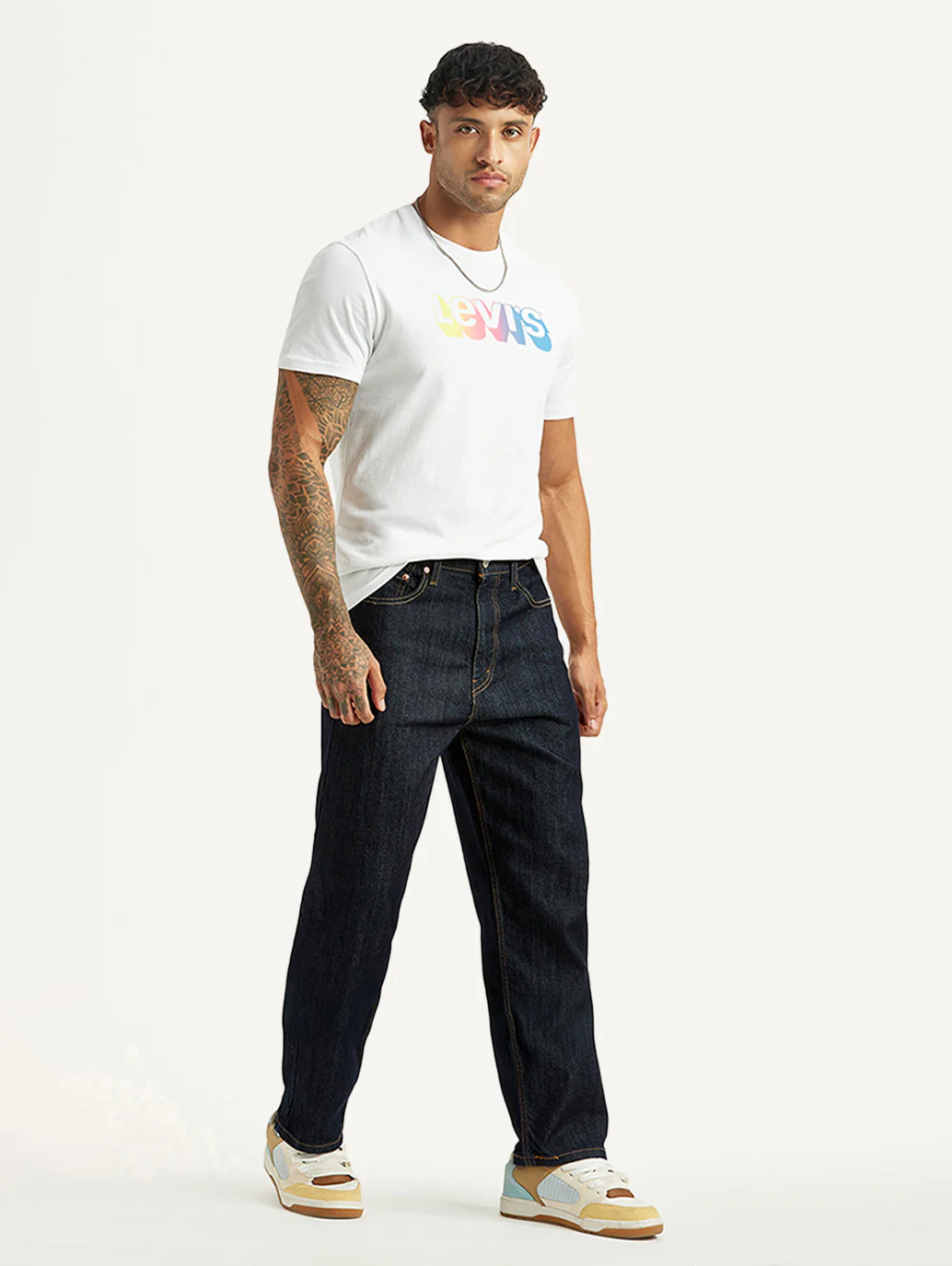 Men's 568 Navy Loose Fit Mid Rise Jeans