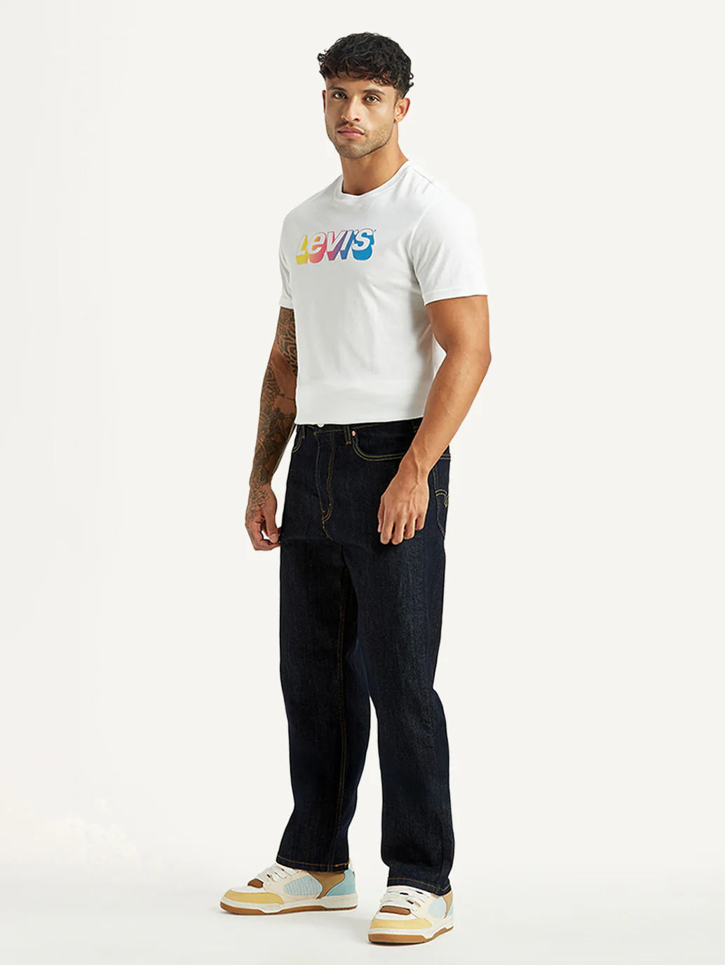 Men's 568 Navy Loose Fit Mid Rise Jeans - Image 6