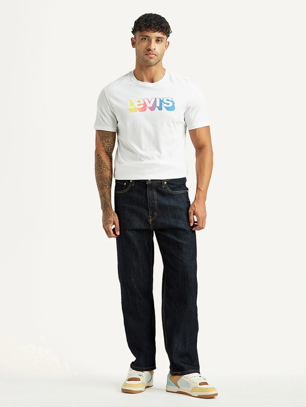 Men's 568 Navy Loose Fit Mid Rise Jeans - Image 7