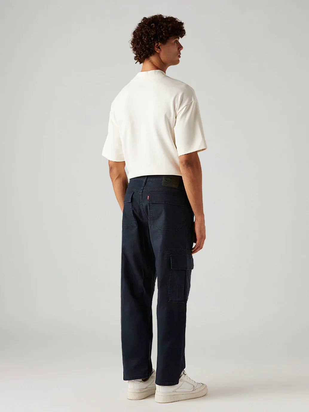 Men's 568 Navy Loose Fit Mid Rise Cargos - Image 3