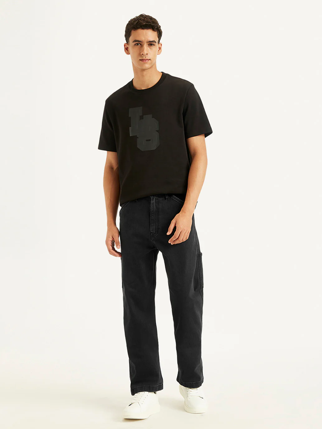 Men's 568 Black Loose Fit Mid Rise Jeans - Image 3