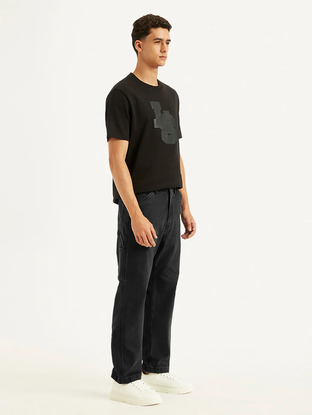 Men's 568 Black Loose Fit Mid Rise Jeans - Image 6