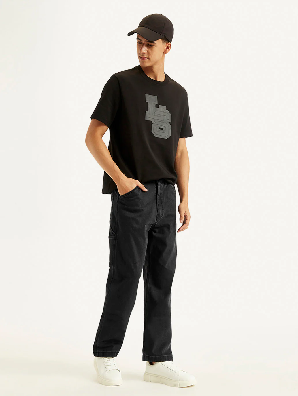 Men's 568 Black Loose Fit Mid Rise Jeans - Image 7