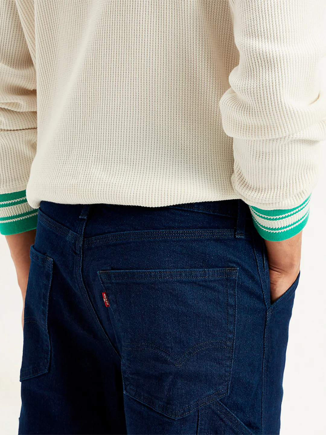 Men's 568 Navy Blue Loose Fit Mid Rise Jeans - Image 6