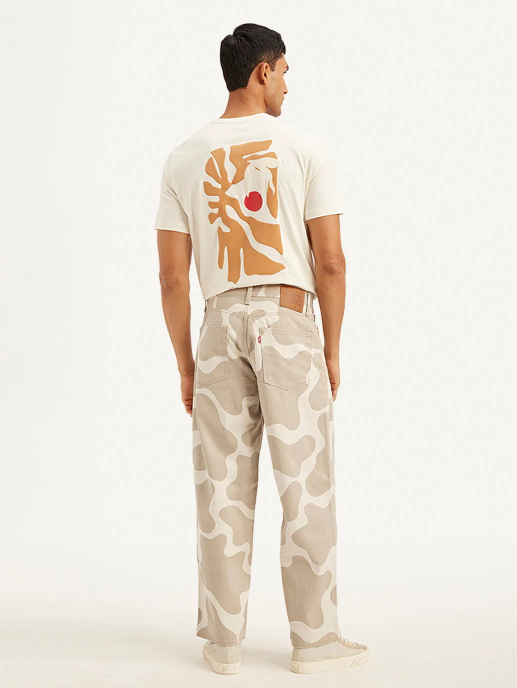 Men's 578 Beige Loose Fit Mid Rise Jeans - Image 6