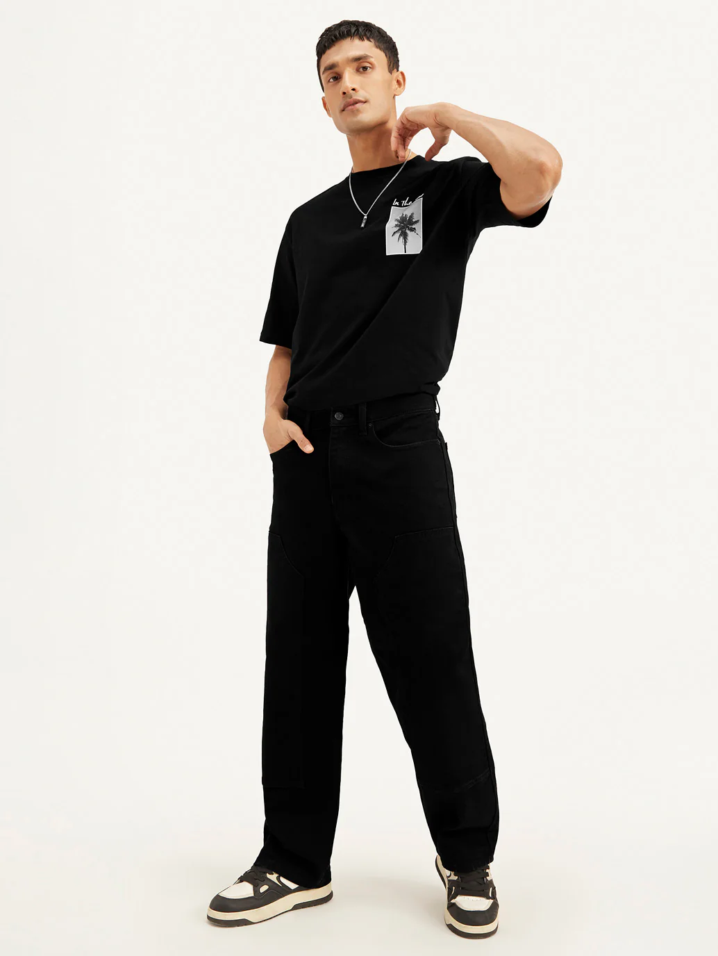 Men's 578 Black Loose Fit Mid Rise Jeans