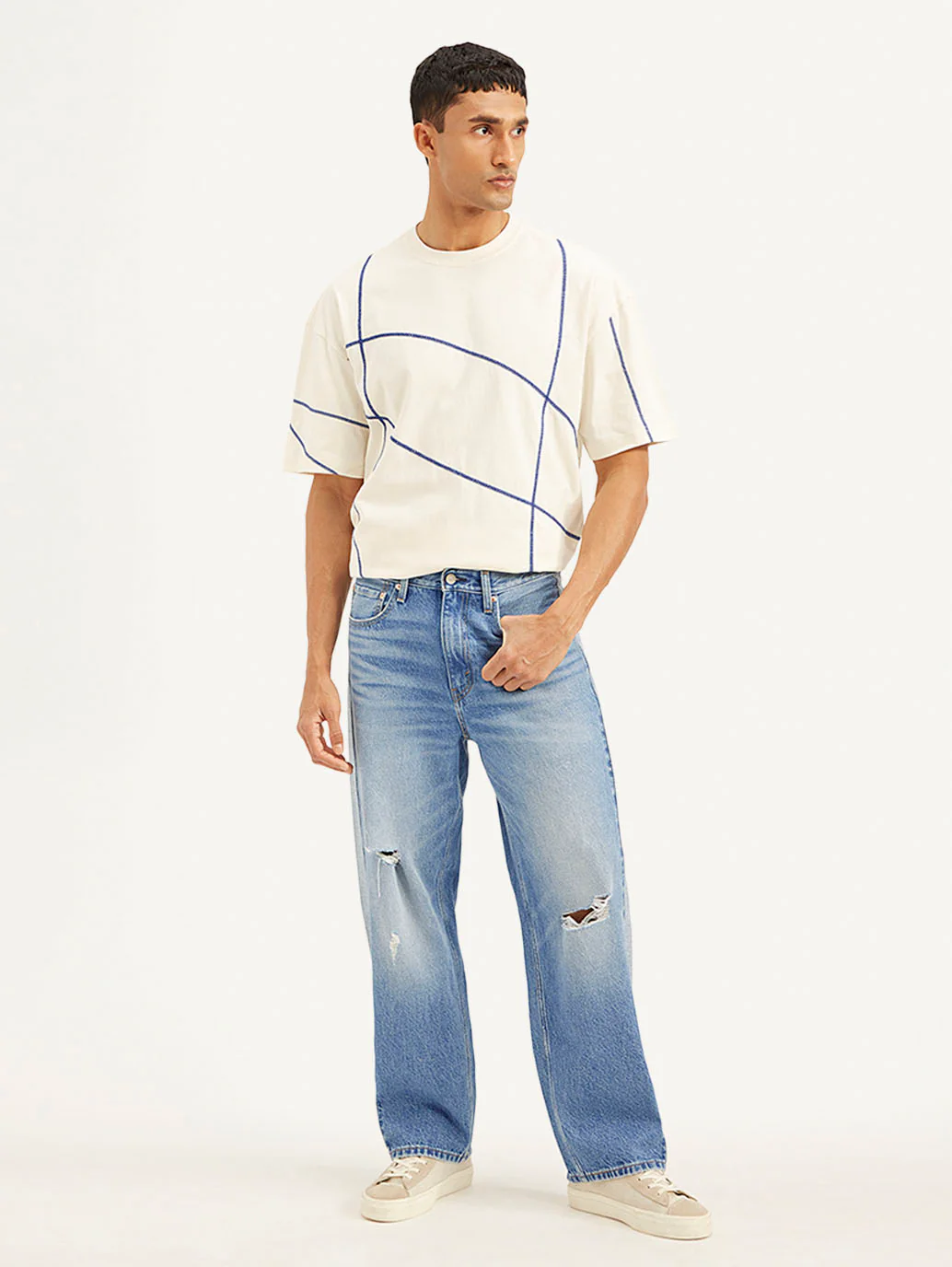 Men's 578 Blue Loose Fit Mid Rise Jeans - Image 6