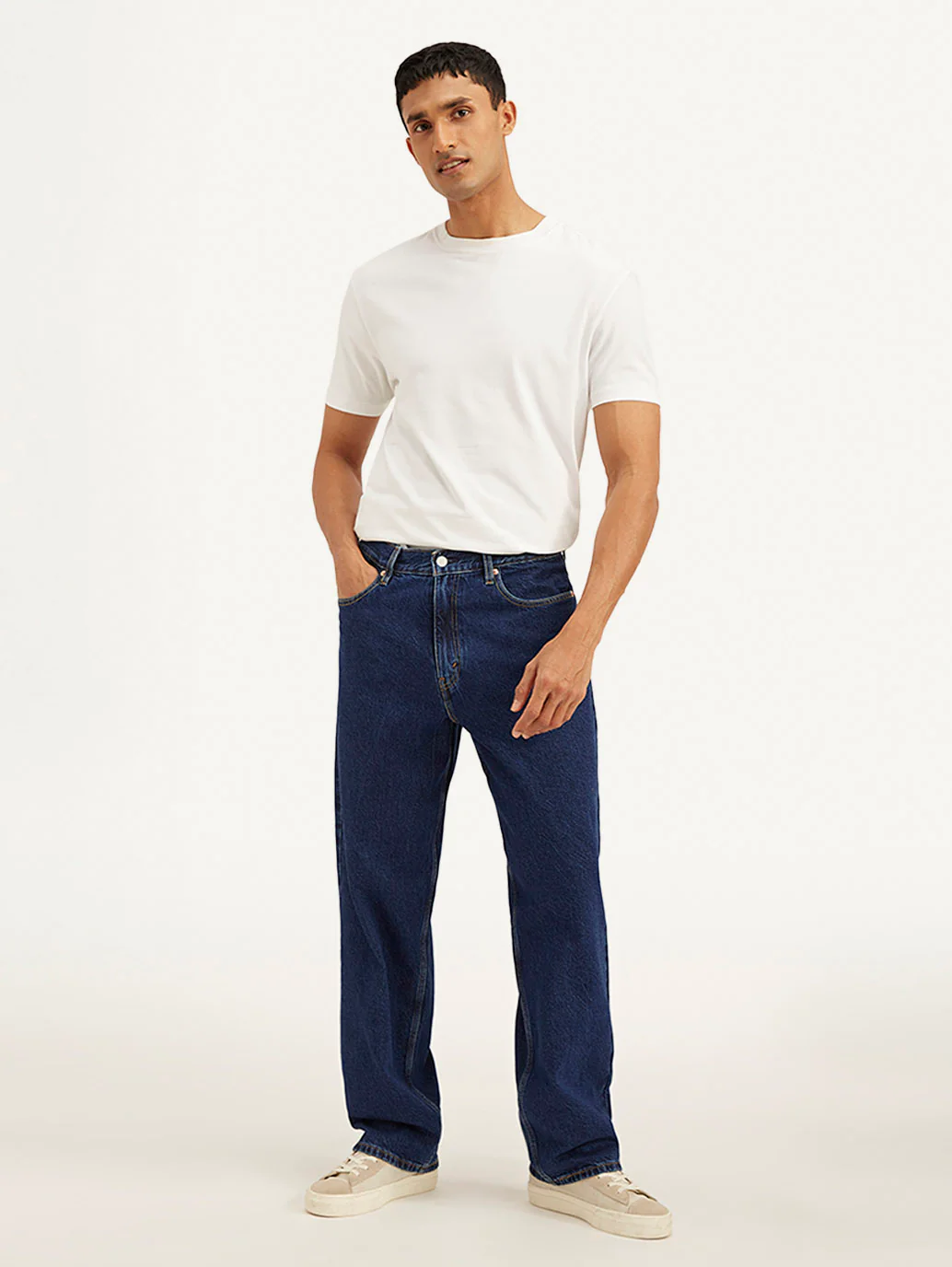 Men's 578 Navy Blue Loose Fit Mid Rise Jeans - Image 5