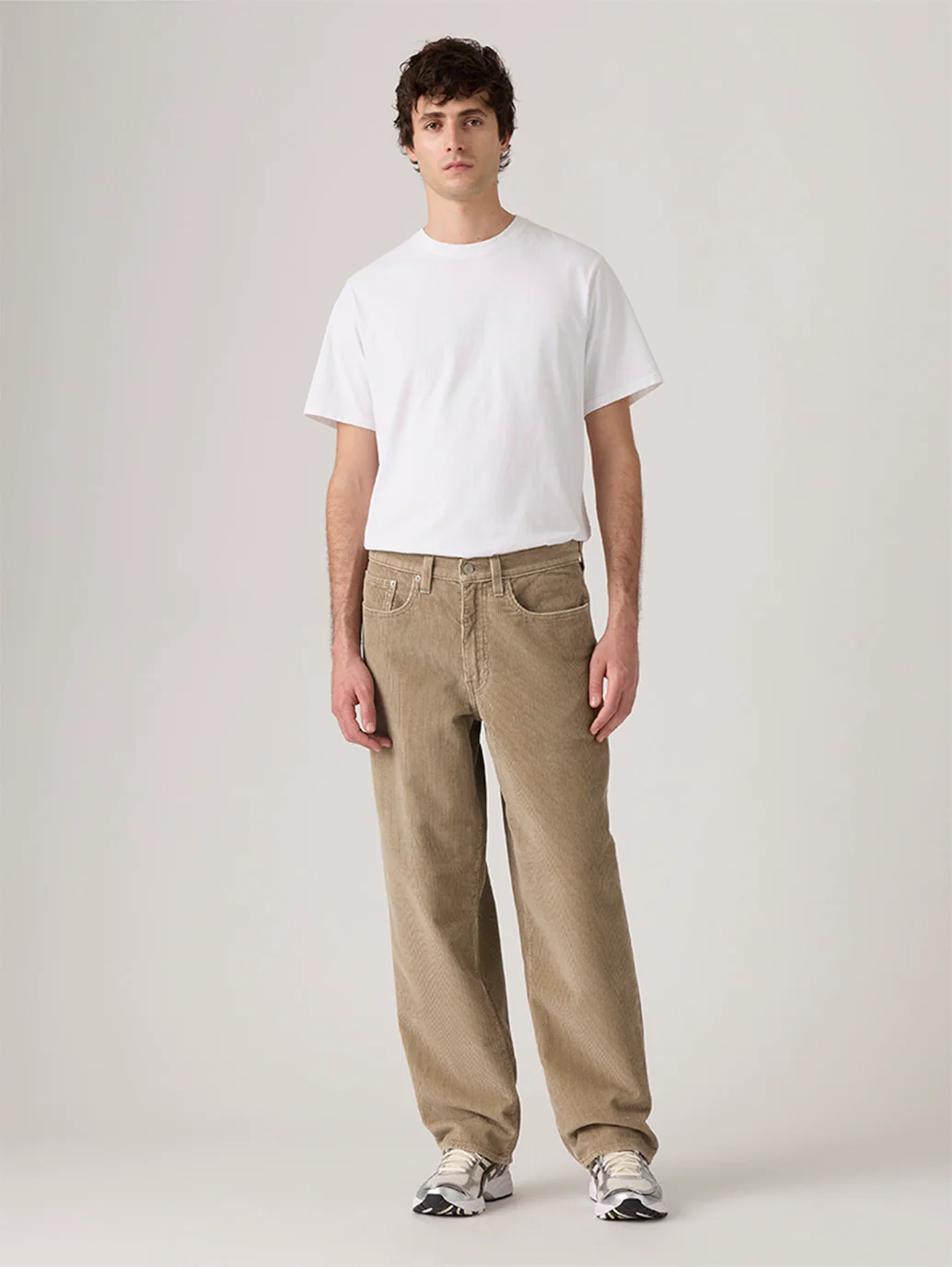 Men's 578 Beige Loose Fit Mid Rise Corduroy Jeans