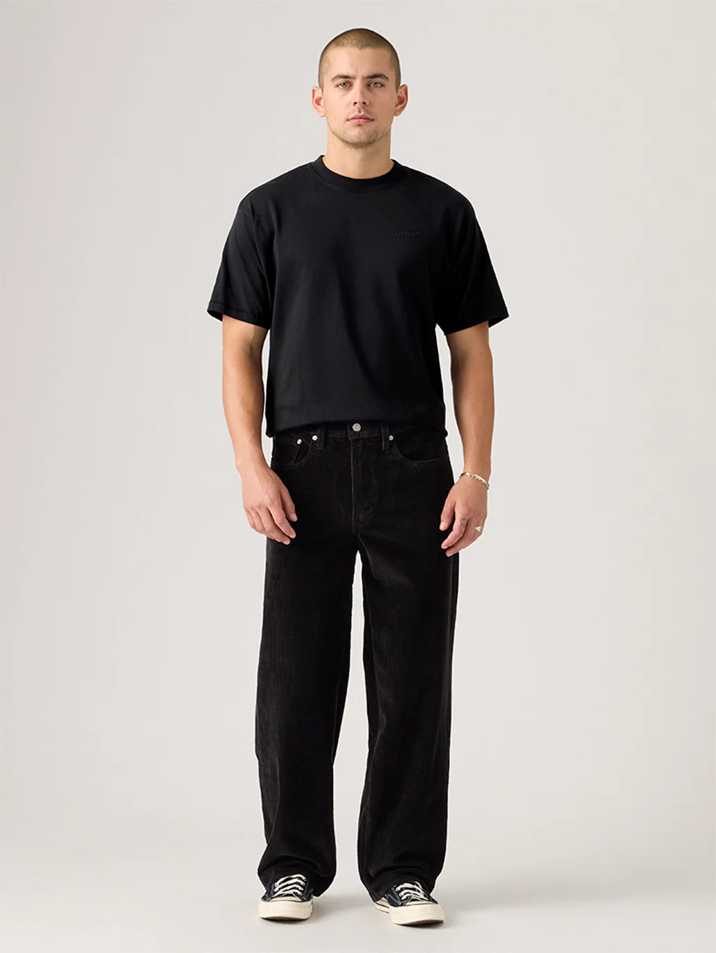 Men's 578 Black Loose Fit Mid Rise Corduroy Jeans