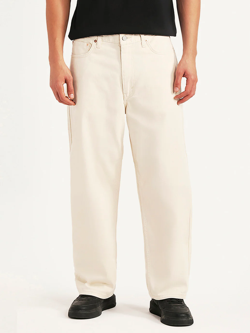Men's 578 Beige Baggy Fit Mid Rise Jeans - Image 3