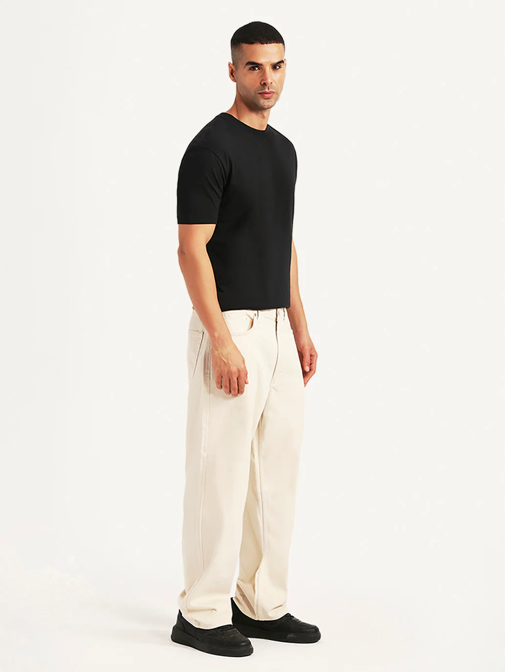 Men's 578 Beige Baggy Fit Mid Rise Jeans - Image 7