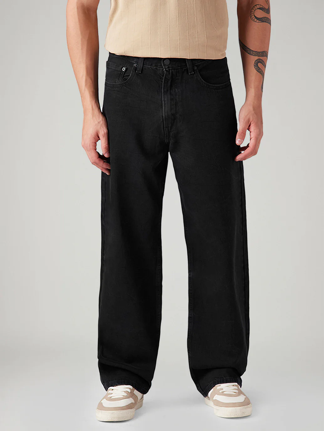 Men's 578 Black Baggy Fit Mid Rise Jeans - Image 3