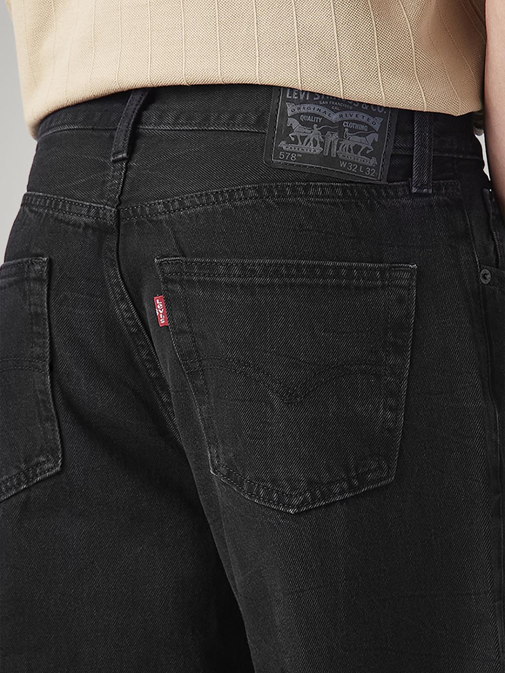 Men's 578 Black Baggy Fit Mid Rise Jeans - Image 5