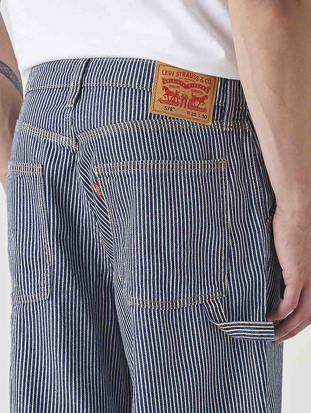 Men's 578 Blue Baggy Fit Mid Rise Jeans - Image 5