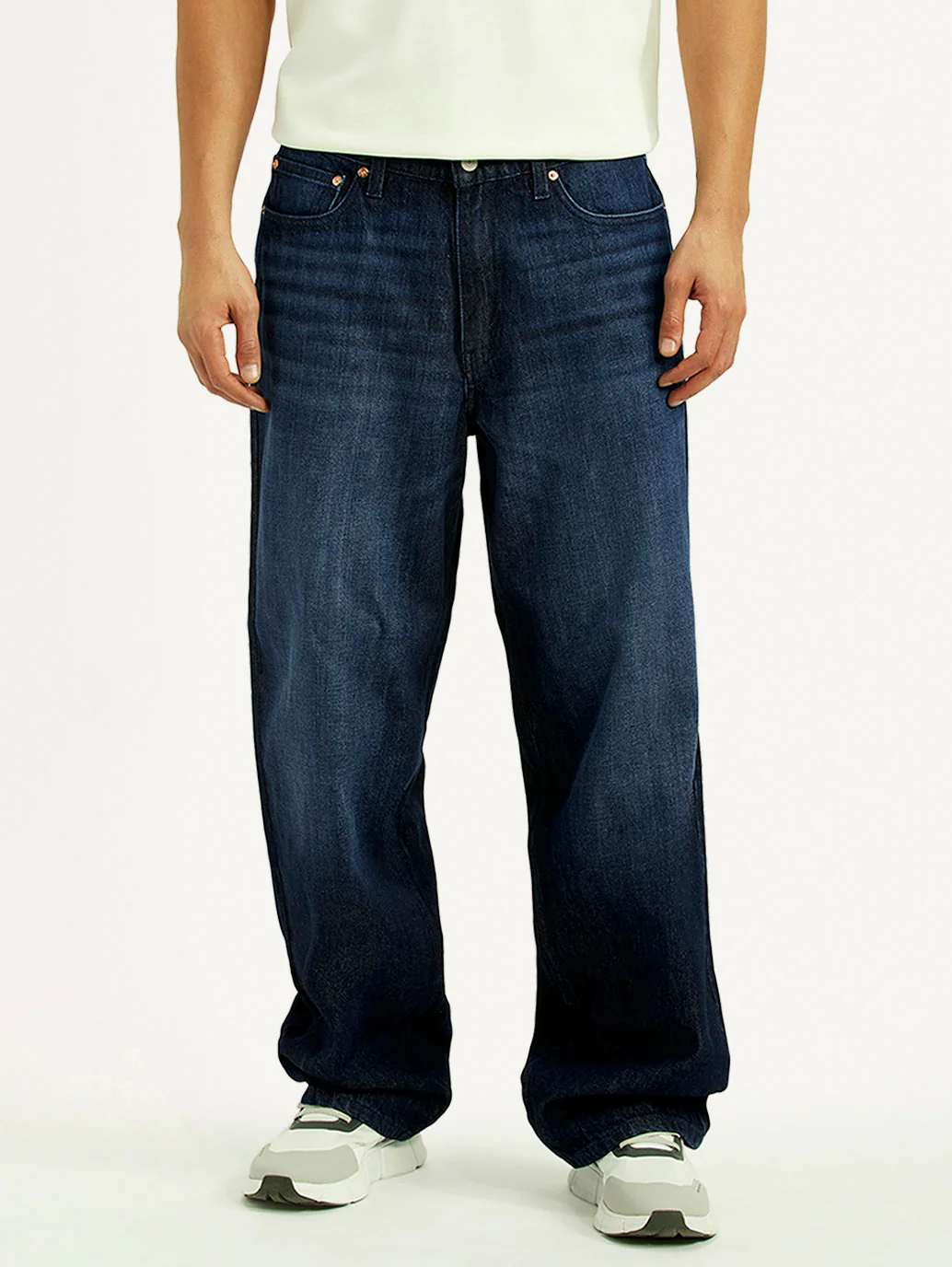 Men's 578 Dark Blue Baggy Fit Mid Rise Jeans - Image 3