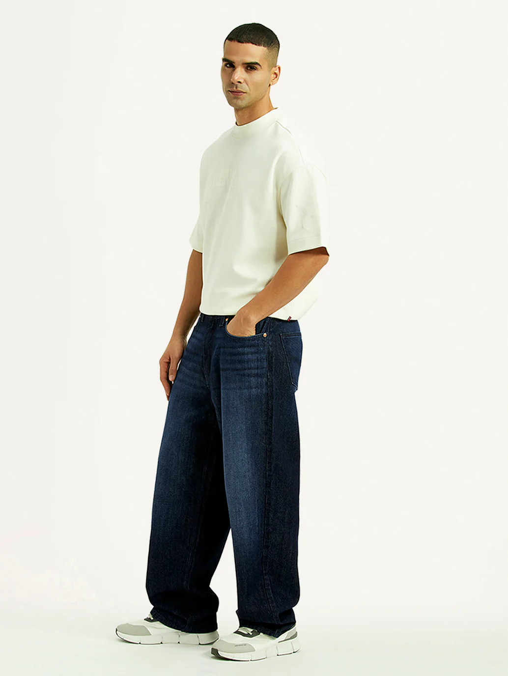 Men's 578 Dark Blue Baggy Fit Mid Rise Jeans - Image 7