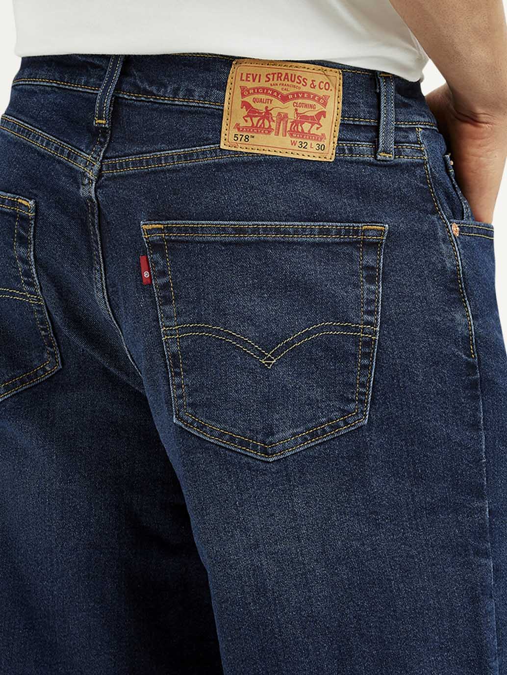 Men's 578 Dark Blue Loose Fit Mid Rise Jeans - Image 5