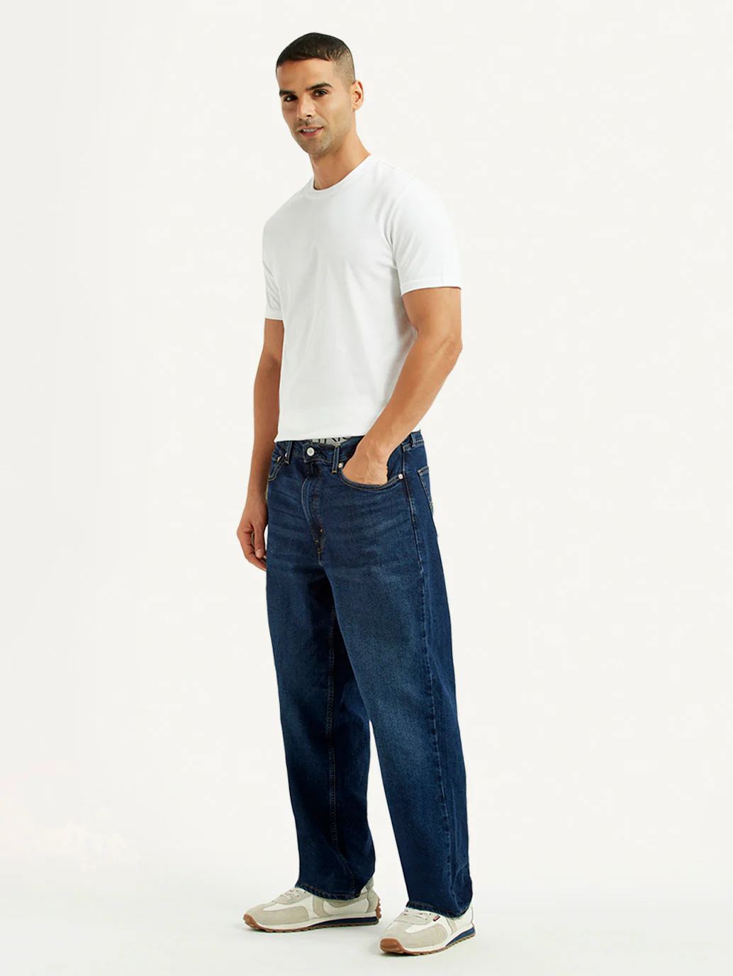Men's 578 Dark Blue Loose Fit Mid Rise Jeans - Image 6