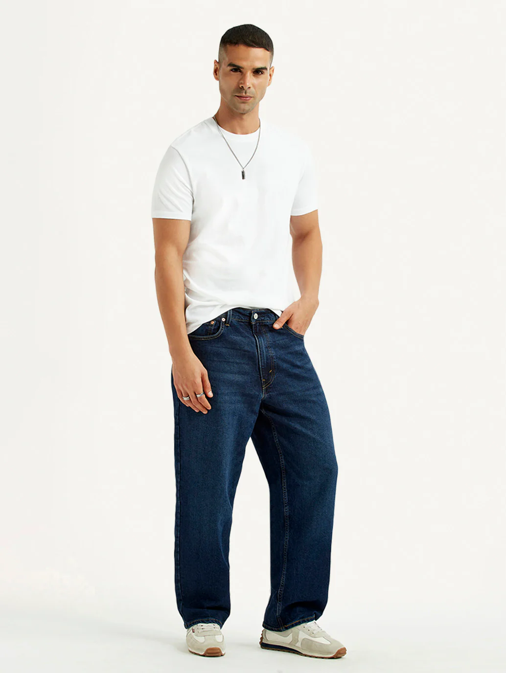 Men's 578 Dark Blue Loose Fit Mid Rise Jeans - Image 7