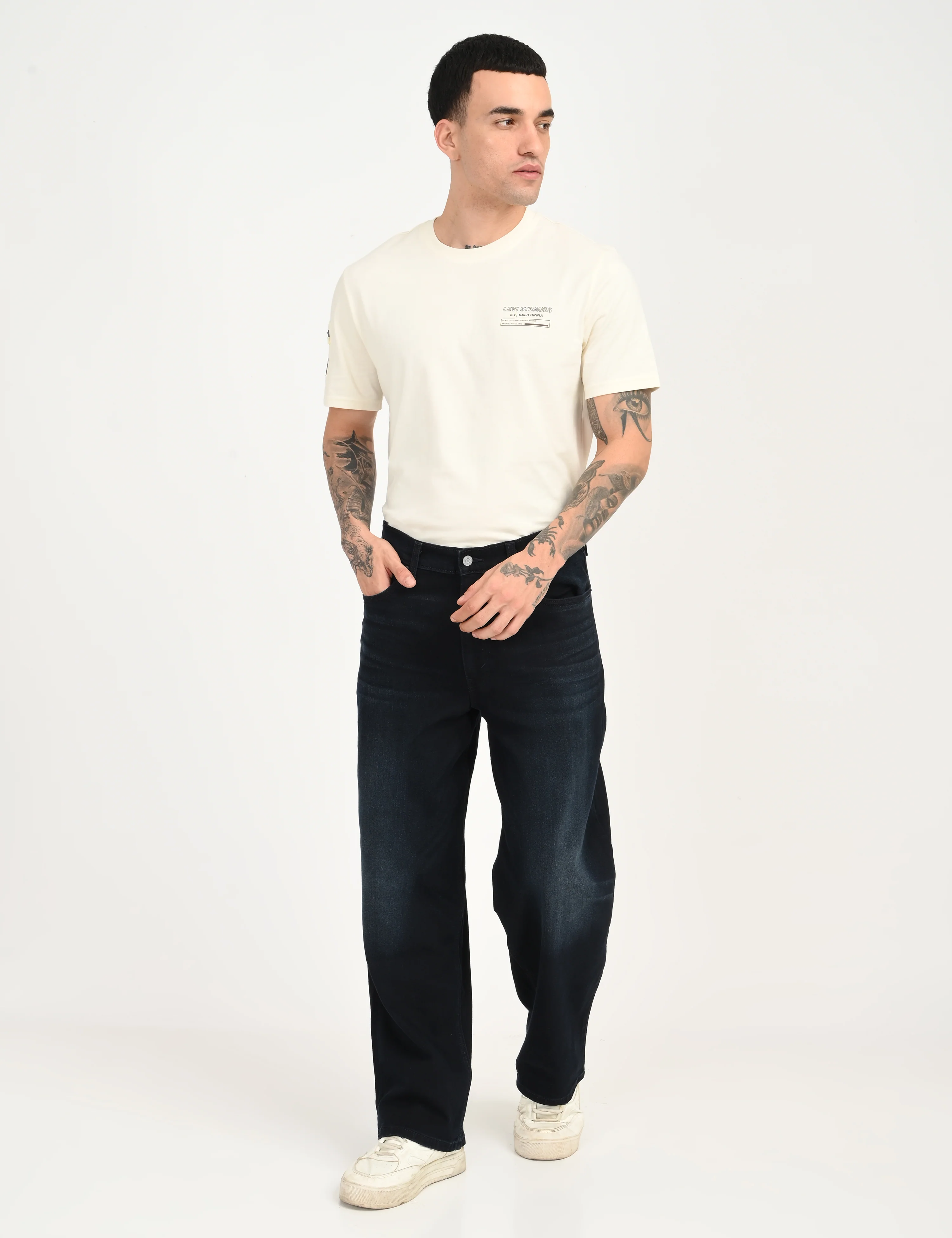 Men's 578 Dark Blue Loose Fit Mid Rise Jeans