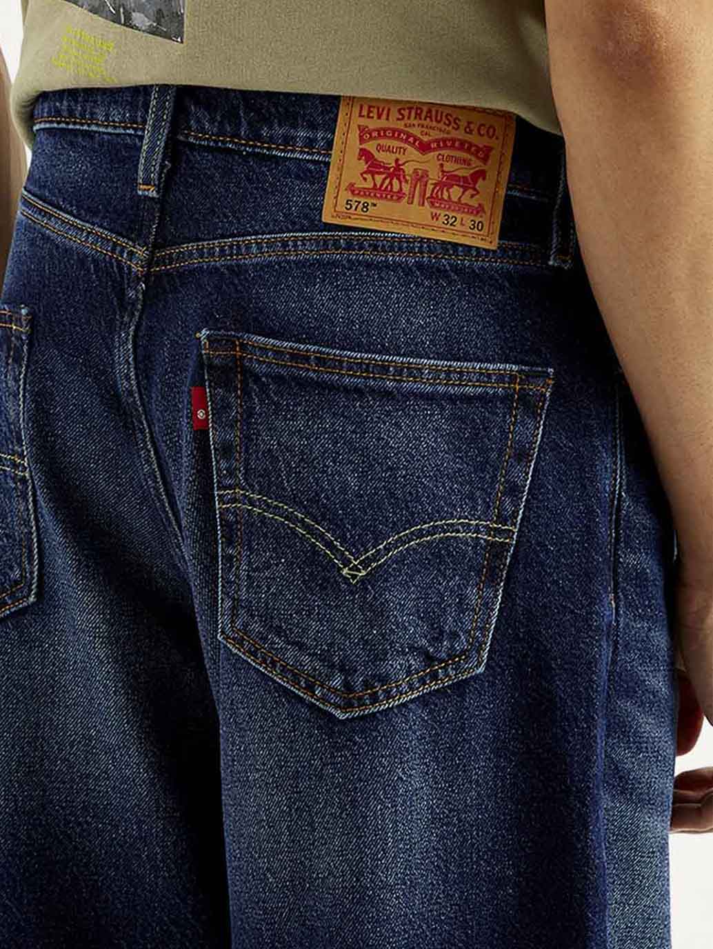 Men's 578 Dark Blue Baggy Fit Mid Rise Jeans - Image 5