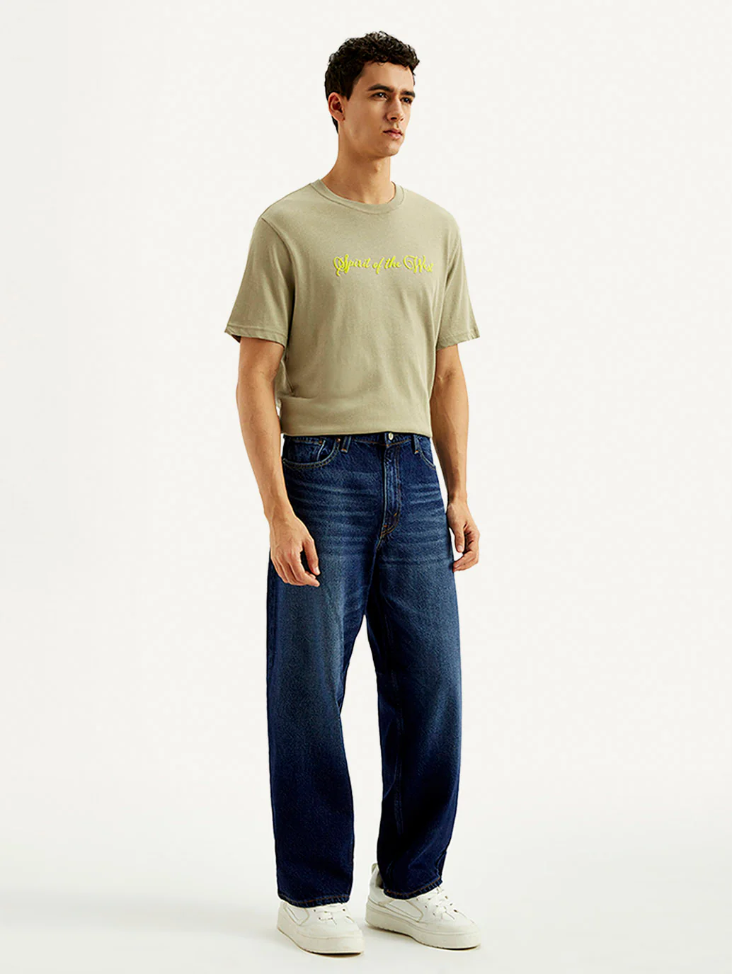 Men's 578 Dark Blue Baggy Fit Mid Rise Jeans - Image 6