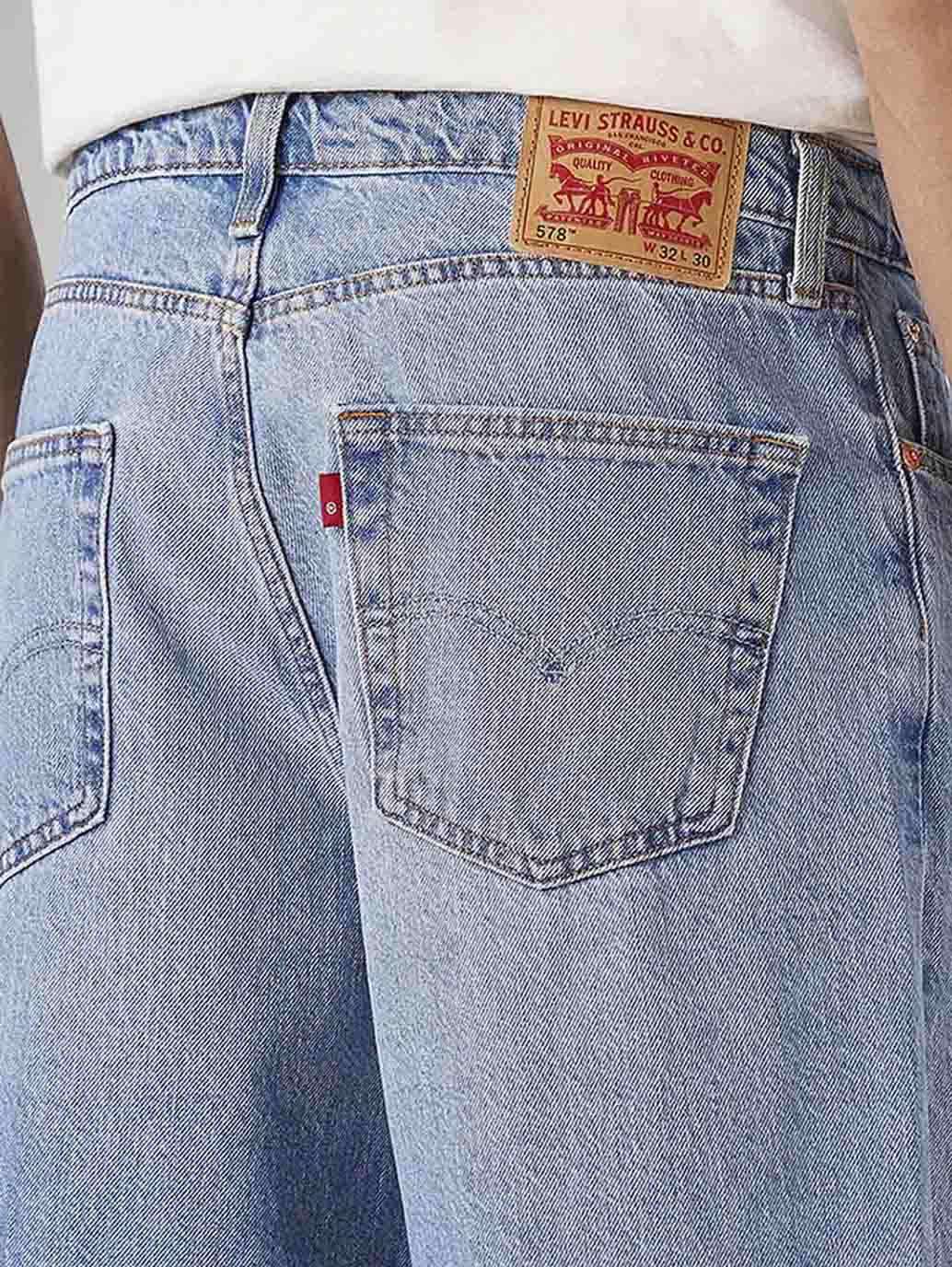 Men's 578 Light Blue Baggy Fit Mid Rise Jeans - Image 5