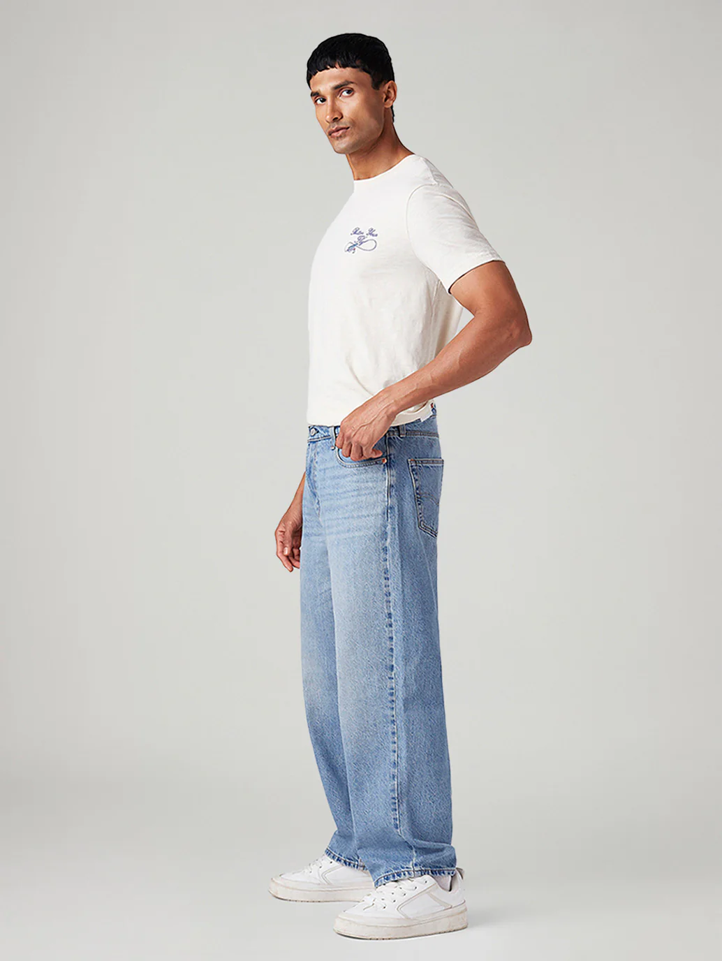 Men's 578 Light Blue Baggy Fit Mid Rise Jeans - Image 6