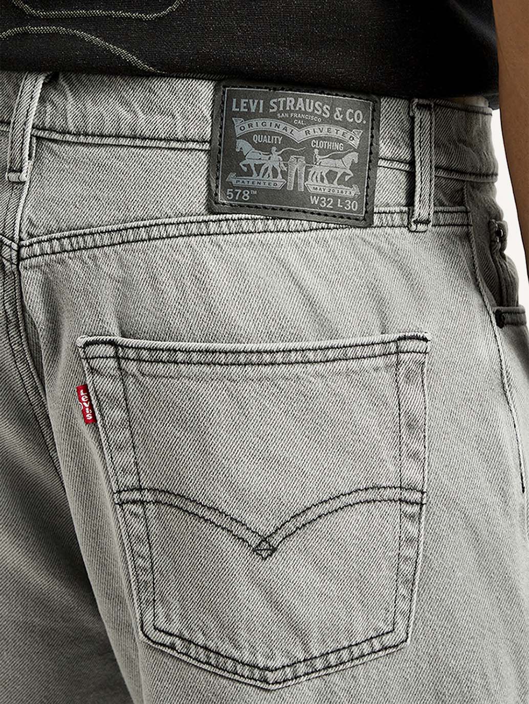 Men's 578 Light Grey Loose Fit Mid Rise Jeans - Image 6