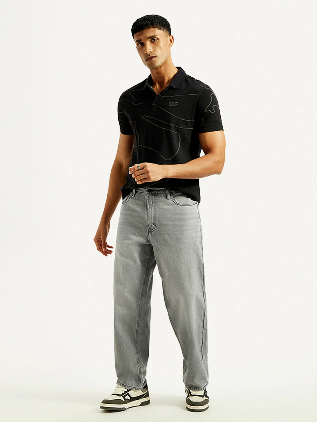 Men's 578 Light Grey Loose Fit Mid Rise Jeans - Image 8