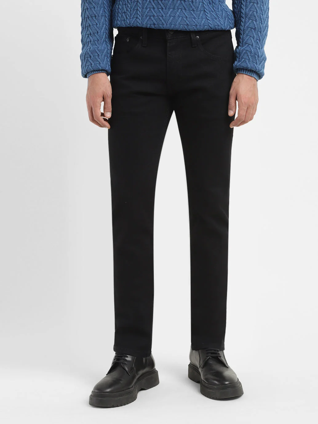 Men's 65504 Black Skinny Fit Mid Rise Jeans - Image 2