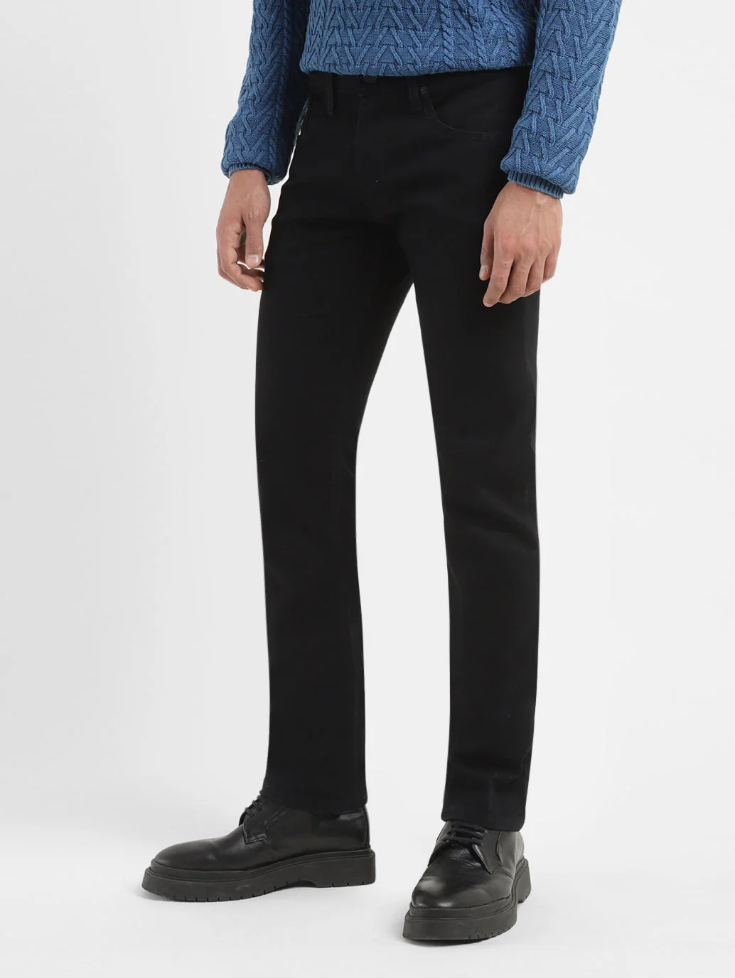 Men's 65504 Black Skinny Fit Mid Rise Jeans - Image 4