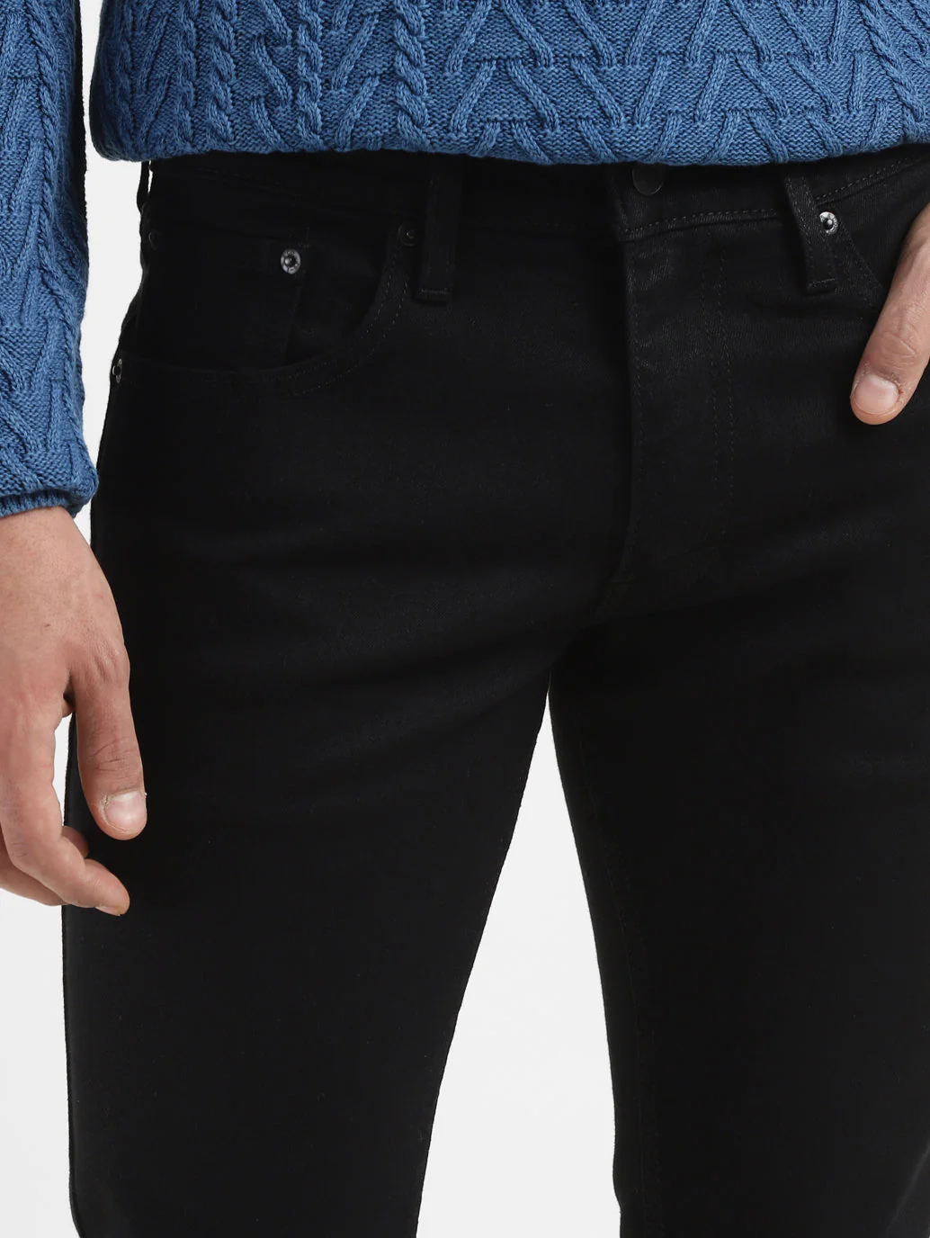 Men's 65504 Black Skinny Fit Mid Rise Jeans - Image 6