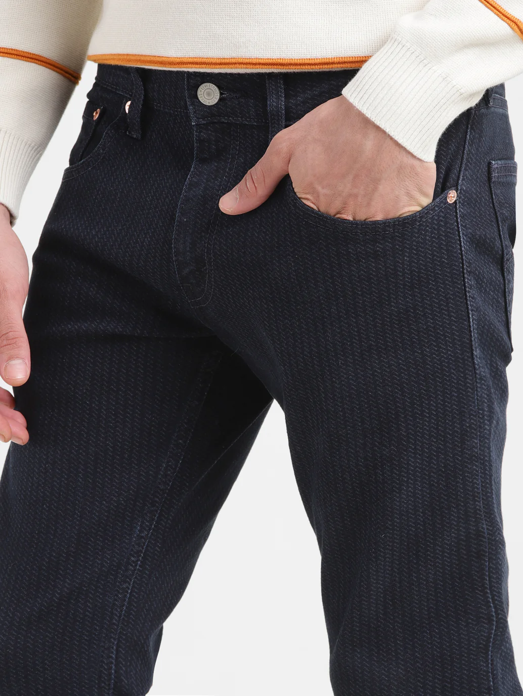 Men's 65504 Indigo Skinny Fit Mid Rise Jeans - Image 7