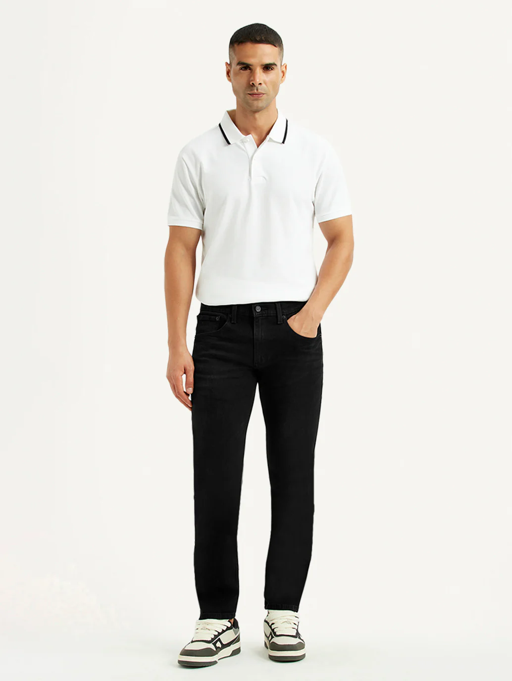 Men's 65504 Black Skinny Fit Mid Rise Jeans - Image 2
