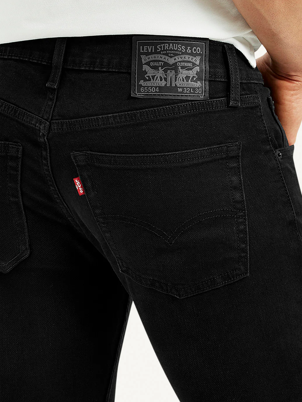Men's 65504 Black Skinny Fit Mid Rise Jeans - Image 5