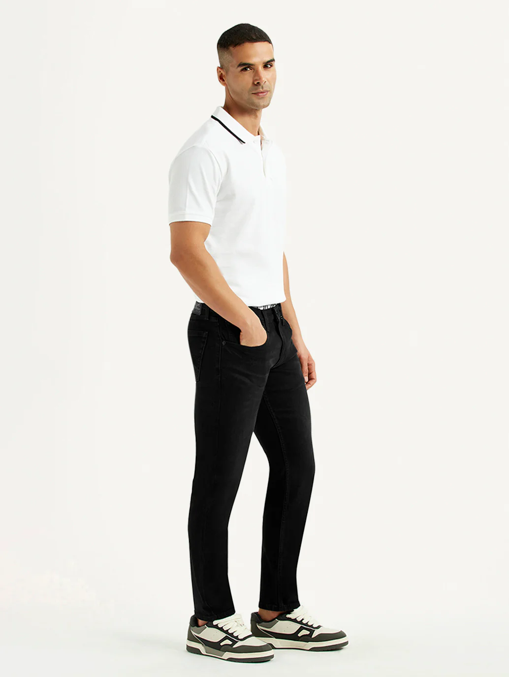 Men's 65504 Black Skinny Fit Mid Rise Jeans - Image 6