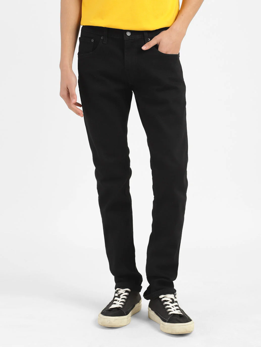 Men's 65504 Black Skinny Fit Mid Rise Jeans - Image 2