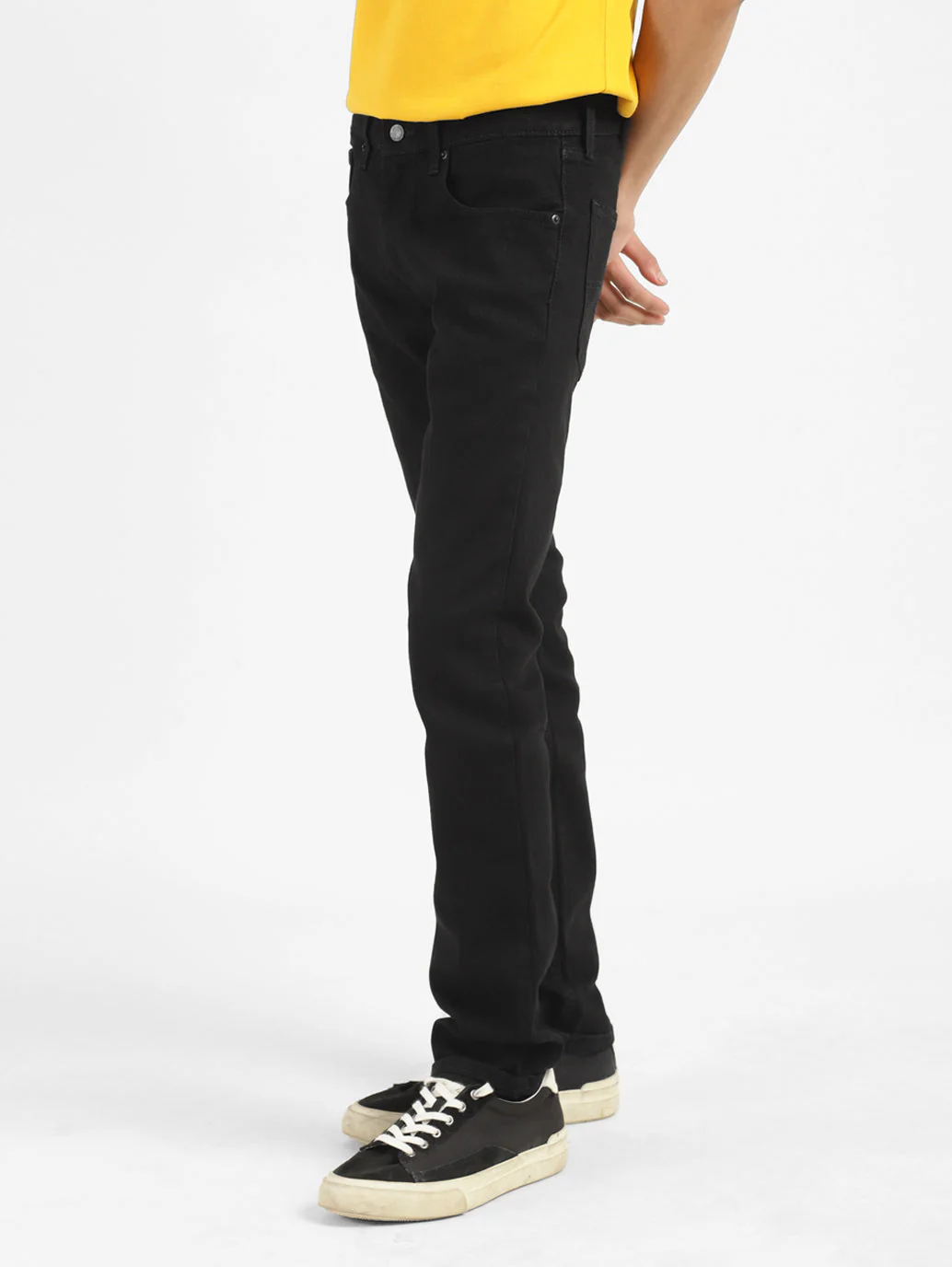 Men's 65504 Black Skinny Fit Mid Rise Jeans - Image 4